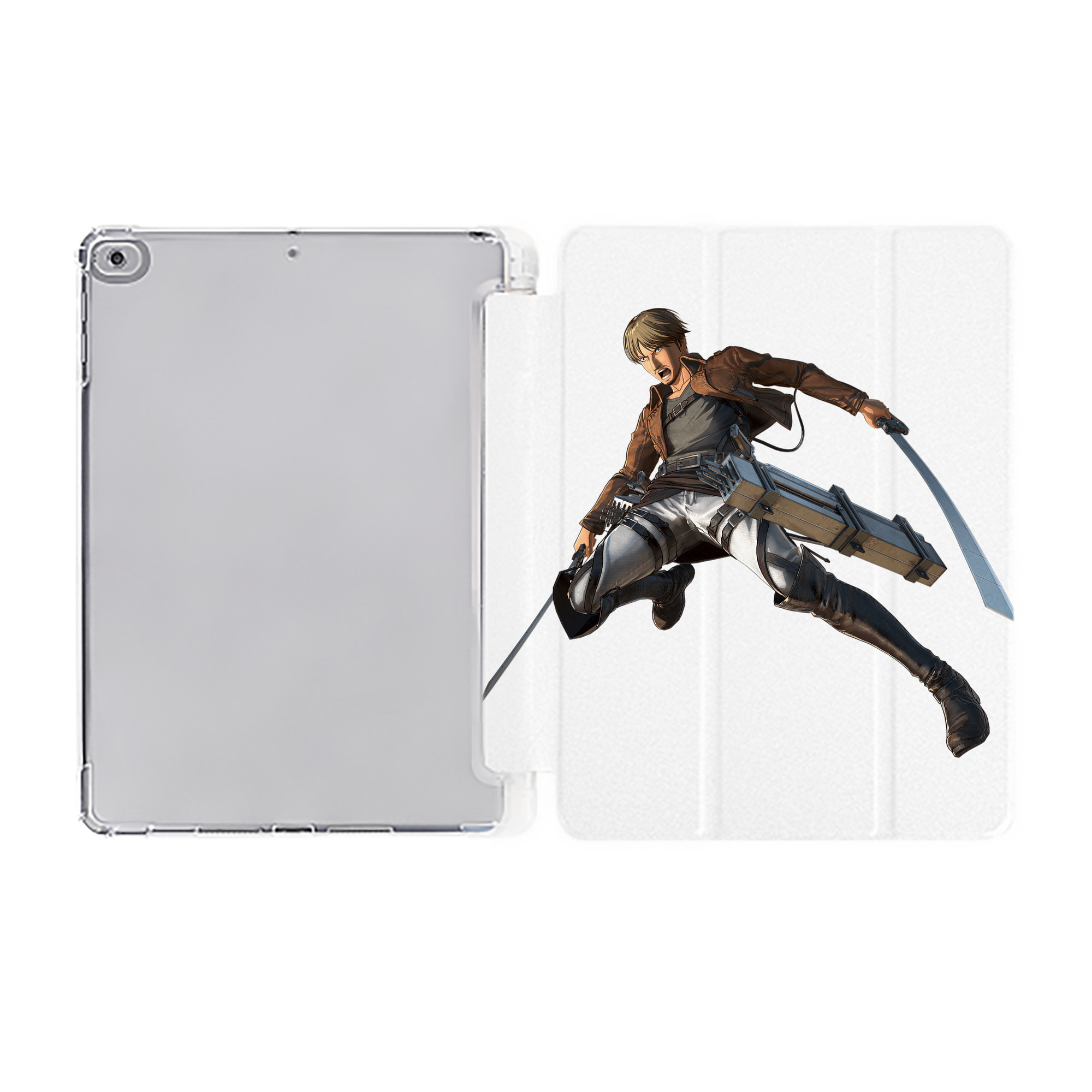 （画像用） 進撃の巨人 Attack on Titan IPad ケース ペン収納付き 三つ折りスタンド PUレザー×シリコン 対応機種9.5/10.5/10.9インチ